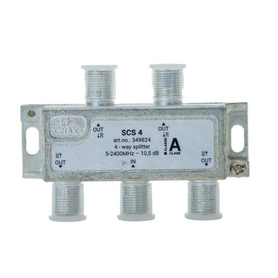 Triax TRIAX RF 4-Way Splitter 5-2400MHz. All ports power pass - diode 349824