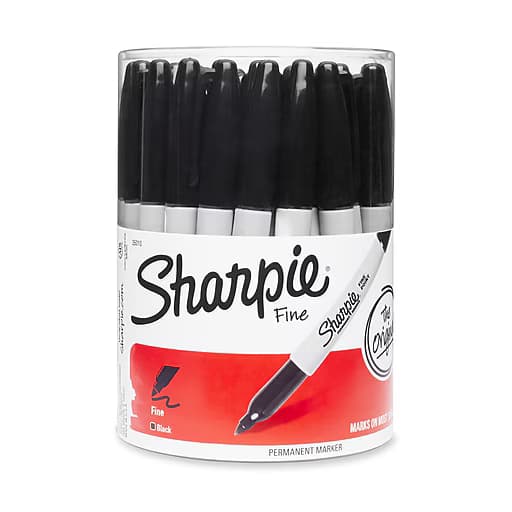 Sharpie Sharpie Fine Point Black Permanent Marker in Canister. Pack of 36 35010