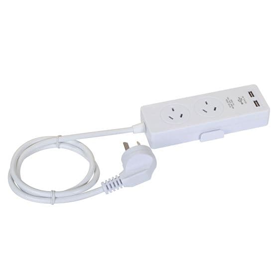 Dynamix DYNAMIX 2-way Powerboard with 2x USB 2.4A Rapid Charging Ports. A12U