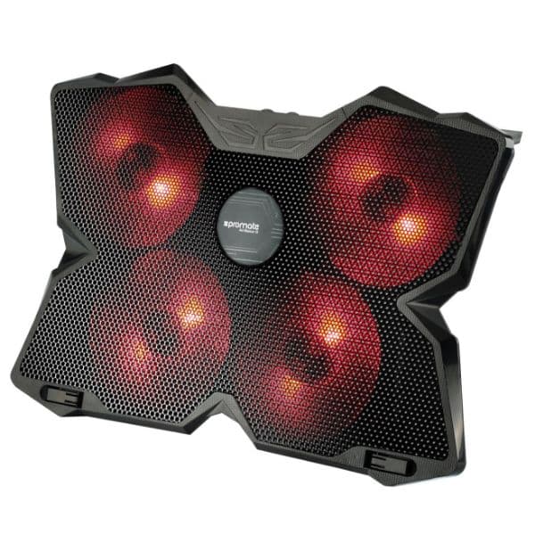Promate Height Adjustable Ergonomc Gaming Laptop Cooling Pad W/ 5 Built-In High-Speed Cooling AIRBASE-3-BLK