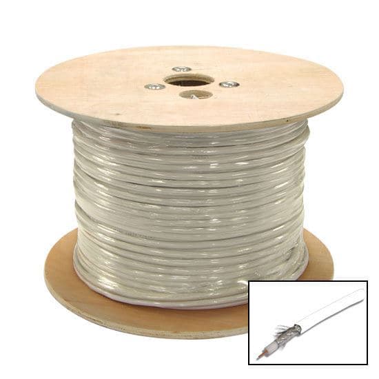 Dynamix 305m Roll RG6 Shielded Cable White. 75ohm. 18AWG solid C-RG6-305-WH