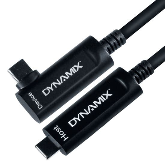 dynamix DYNAMIX 10M USB 3.2 Right-Angled Type C to C Hybrid Active Optical C-U32-LLRA-CC-10