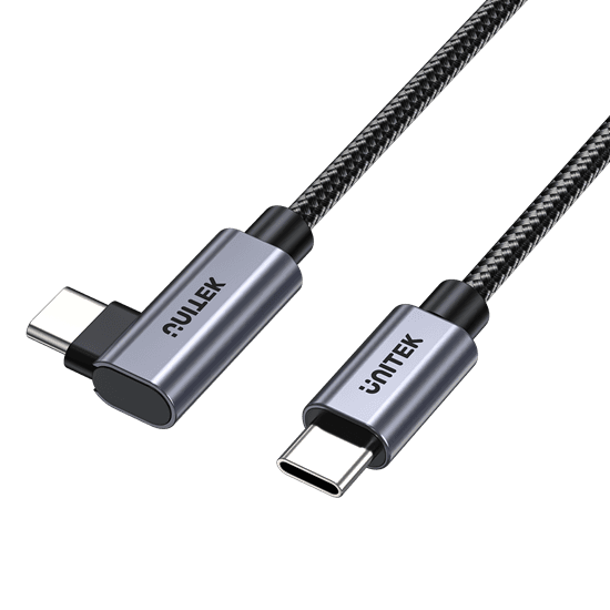 Unitek UNITEK 3m USB-C to Right Angled 90 Degree USB-C Connector. C14123BK-3M