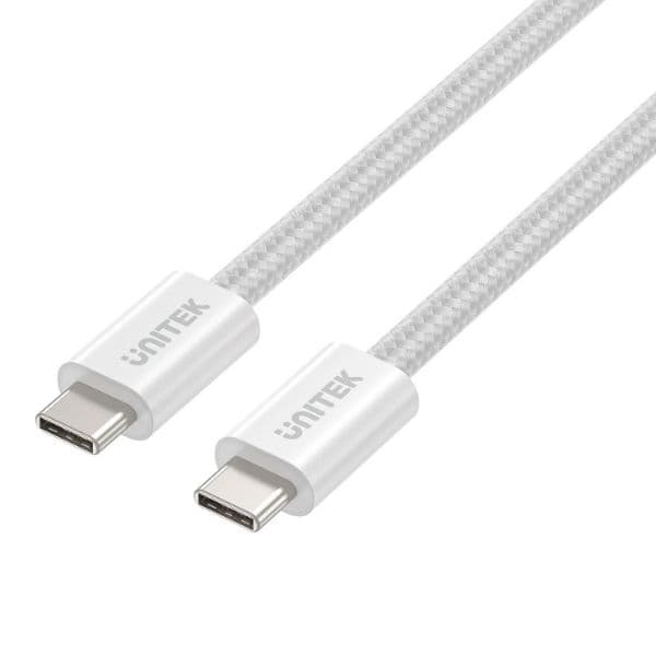 UNITEK 1M USB-C To USB-C Magnetic Cable. Supports 100W PD Fast Charging. Tangle-Free C14141A-WHT
