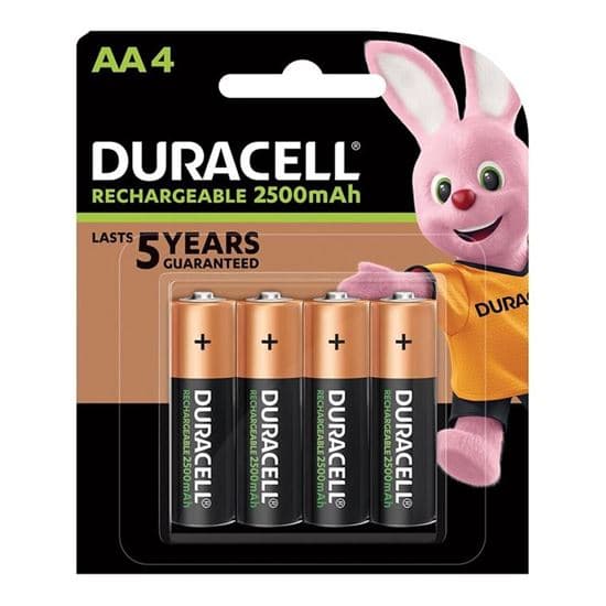 Duracell DURACELL AA Rechargeable Battery (2500 Mah). Pack of 4 DURGT5632