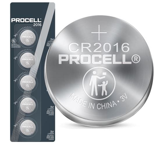 Procell #PROCELL Lithium CR2016 Coin Battery. Box of 20 (4x Strips of 5) DURPC2016