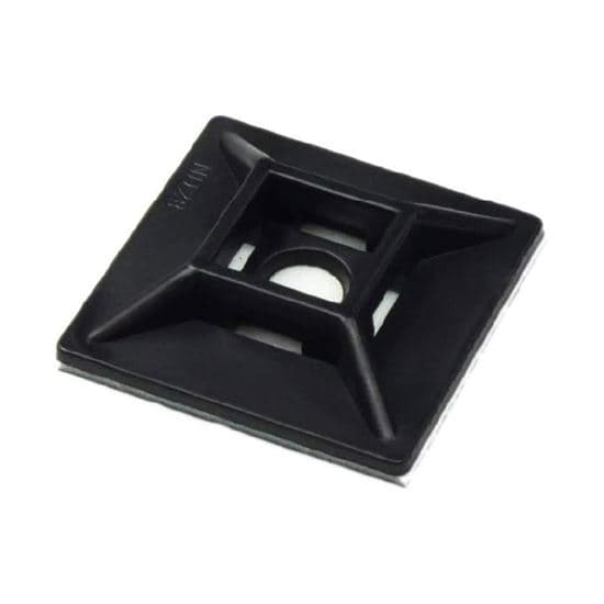 DYNAMIX 20 x 20mm Self Adhesive Black Cable Ties Mount Pack of 100 DY20CTMB