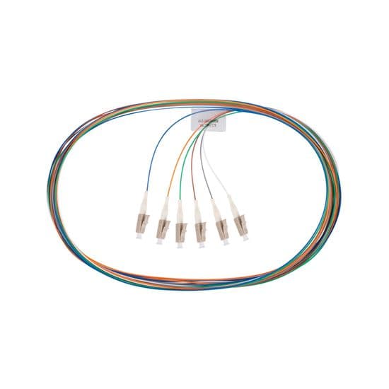 Dynamix DYNAMIX 2M LC Pigtail OM1 6x Pack Colour Coded, 62.5/900um Multimode FPT-OM1LC-6