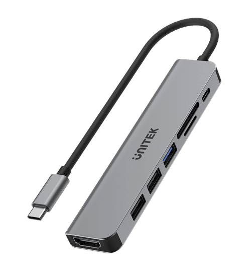 Unitek UNITEK 7-in-1 Multi-Port Hub with USB-C Connector. Includes 3x USB-A H1118A