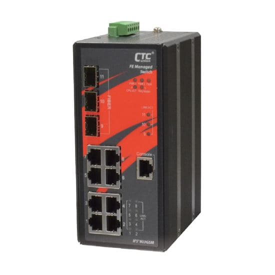 CTCunion CTC UNION 8 Port Fast Ethernet Managed Switch. -40C~+75C. IFS803GSME