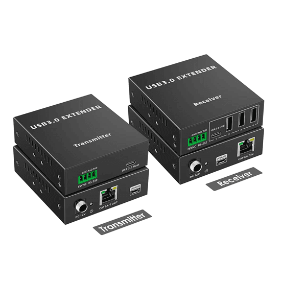 lenkeng LENKENG 4-Port USB-A 3.0 Extender Over Cat5e/6/7 Network Cable. LKV300USB