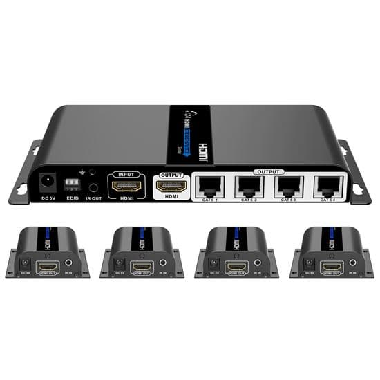 Lenkeng LENKENG 1-In-4-Out 1080P HDMI Extender. 1x HDMI in, 1x HDMI out, LKV714PRO