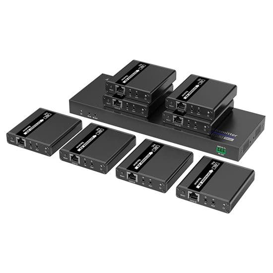 Lenkeng LENKENG 1-In-8-Out 4K@30Hz HDMI Extender. 1x HDMI in & 8x RJ45 out. LKV728P