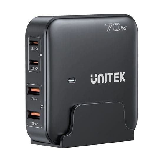 Unitek UNITEK 70W Desktop GaN Charging Station with 2x USB-C PD Ports & 2x P1228ABK
