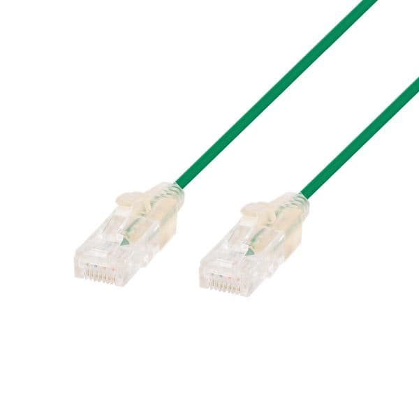 Dynamix 2.5m Cat6A 10G Green UTP LSZH Patch Lead 30AWG 802.3af Unshielded Plug. PLSG-C6-2-5