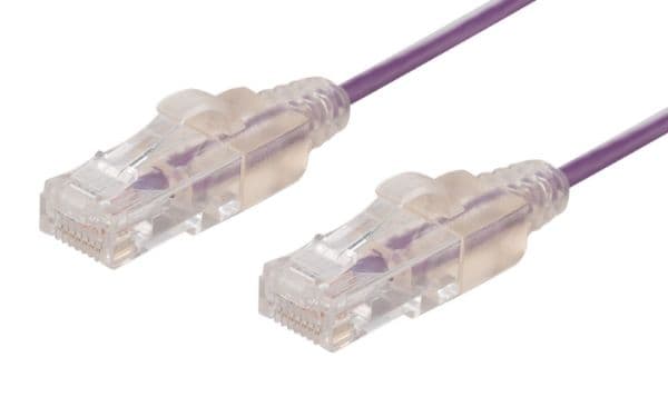 Dynamix 0.5m Cat6A 10G Purple UTP LSZH Patch Lead 30AWG 802.3af Unshielded Plug. PLSP-C6-0-5