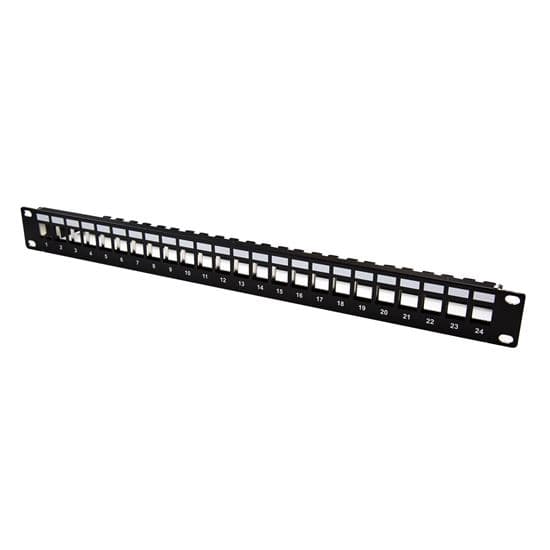 Dynamix DYNAMIX Horizontal 19' 1RU Unloaded 24 Port UTP Patch Panel, Keystone PP-UK-24RM