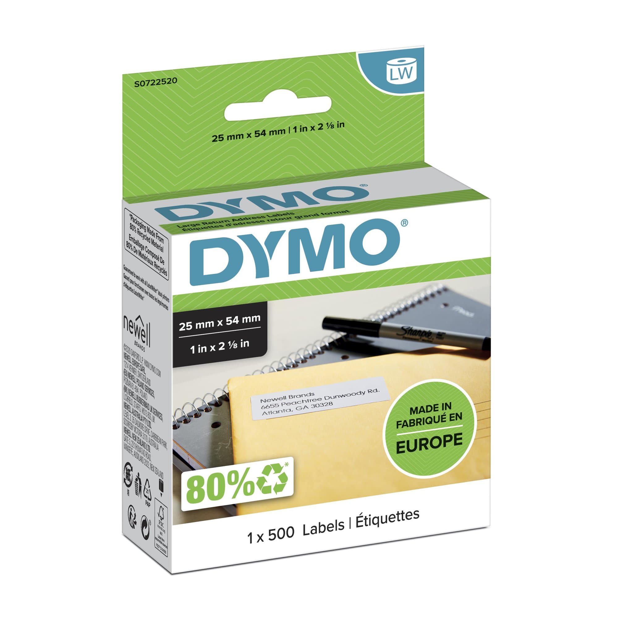 Dymo DYMO Genuine Labelwriter Return Address Labels.1 Roll (500 S0722520