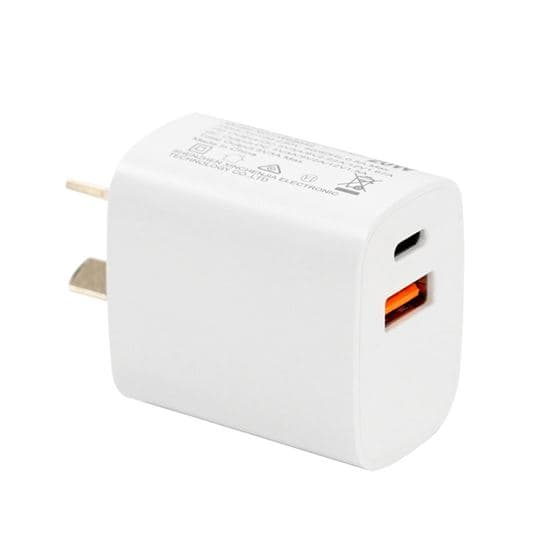 Dynamix DYNAMIX 20W USB-C + QC3.0 USB-A Universal Compact USB Wall Charger. SPAPD20-CA