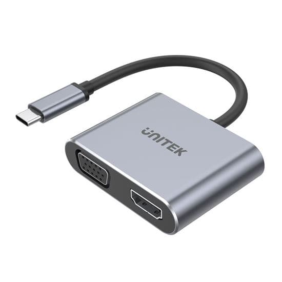 Unitek UNITEK USB-C to HDMI 2.0 & VGA Adapter with MST Dual Monitor V1126A
