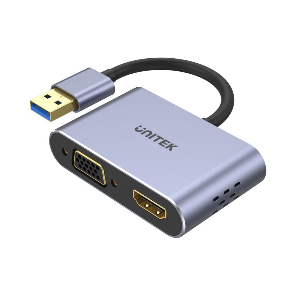 Unitek UNITEK USB-A to HDMI 2.0 & VGA Adapter with Dual Monitor Support. V1304A