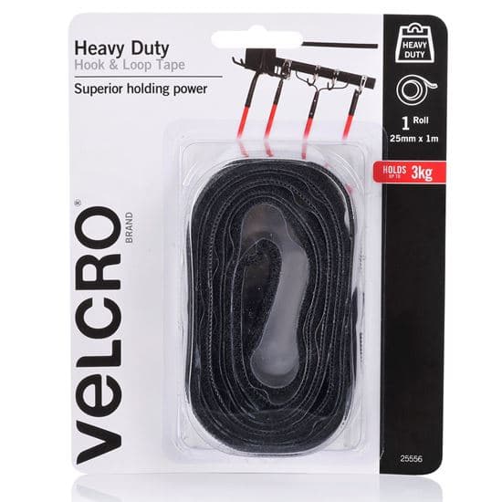 Velcro VELCRO Brand 25mm x 1m Heavy Duty Hook & Loop Tape. Designed for VEL25556