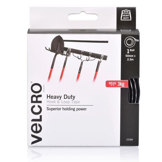 Velcro VELCRO Brand 50mm x 2.5m Adhesive Heavy Duty Hook & Loop Roll/Tape. VEL25584