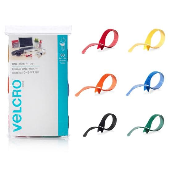 Velcro VELCRO One-Wrap 203mm x 12mm Multicolour Pre-Cut Cable Ties. VEL93007