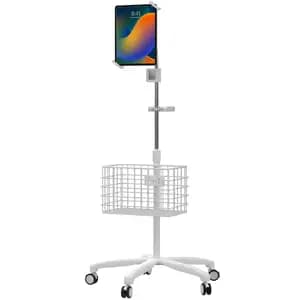 CTA Digital Heavy-Duty Medical Mobile Floor Stand for 7""- 13"" Tablets - White 388612
