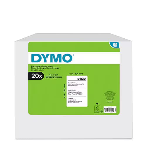 Dymo Extra Large Shipping Labels for LabelWriter 4XL/5XL - 20 Rolls 392073