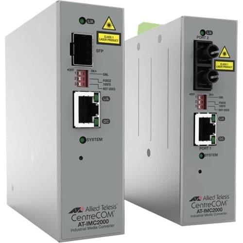 Allied Telesis AT-IMC2000TP/SC-980 TAA- 10/100/1000T POE+ to 1000SX/SC Industrial Temp Gigabit Media Converter 393720