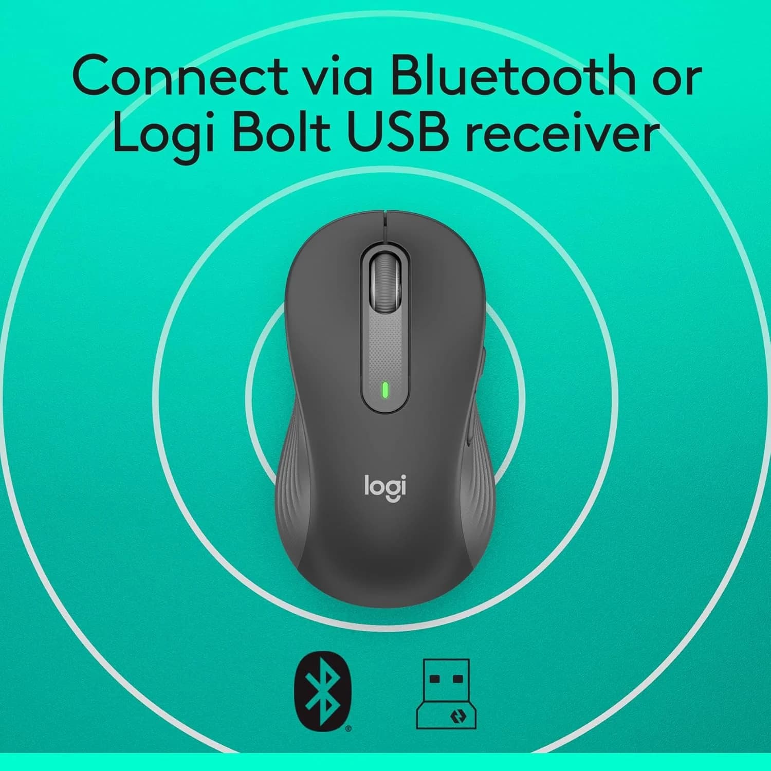 Logitech Signature M650 Mouse Large Right Hand Wireless - Black 395457