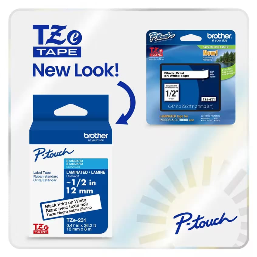 Brother TZe-FX251 Black on White Flexible-ID Labelling Tape 24MM 403232