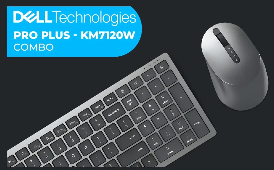 Dell KM7120W Multi-Device Wireless Keyboard and Mouse Combo - Titan Grey 473968