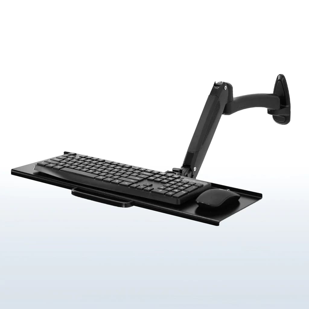 VIVO 24-inch Sit-stand Wall-Mounted Pneumatic Spring Keyboard & Mouse Tray - Black 485100