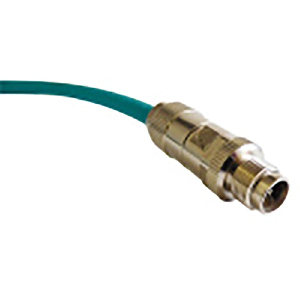 Stewart Connector / Bel M12 X-Code Male Plug to RJ45 Plug Cat6a Cable Assembly TPE Jacket 91cm# 507800