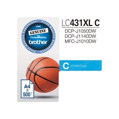 Brother Brother LC431XLC Cyan High Yield Ink Cartridge LC431XLC