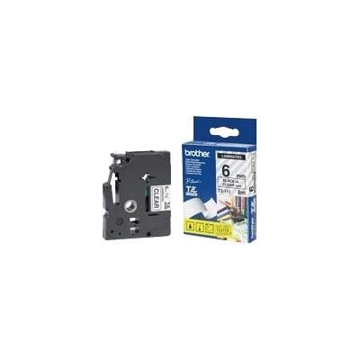 Brother Brother TZe-111 6mm x 8m Black on Clear Tape TZE111