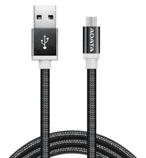 Adata ADATA USB Type A to Micro USB Braided Connection Cable - 1m Black CA1182