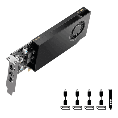 Pny NVIDIA Quadro RTX A1000 8GB DDR6 PCIE Graphics Card 4*mini DP GRQ061