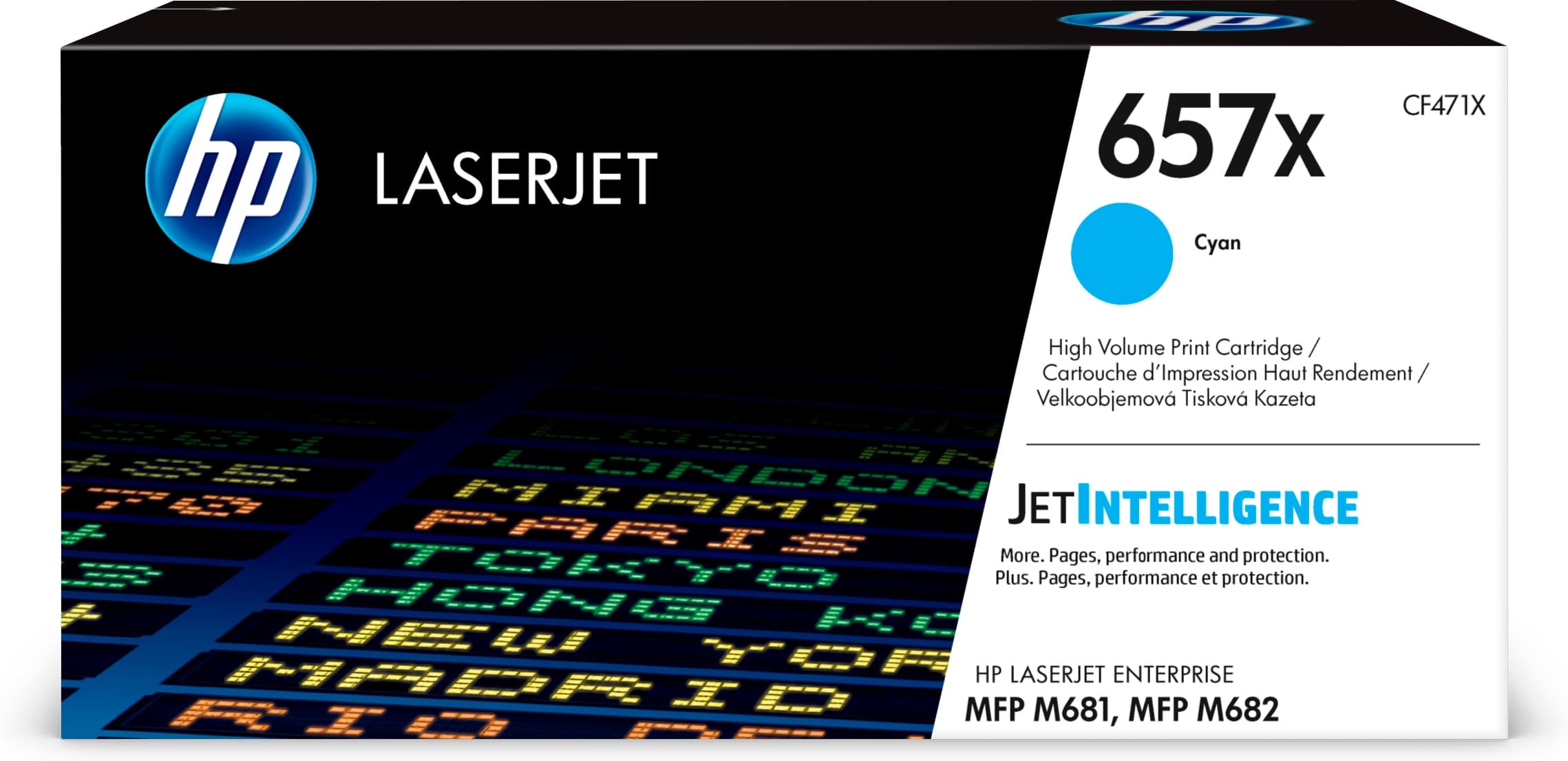 HP HP 657X High Yield Cyan Original LaserJet Toner Cartridge CF471X