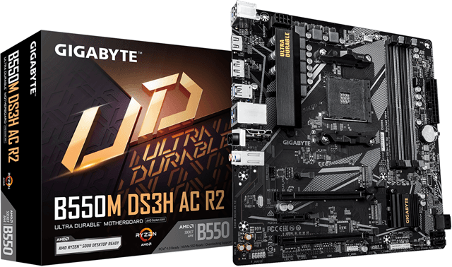 Gigabyte Gigabyte B550M DS3H AC R2  mATX AM4 DDR4 Motherboard MGA160C