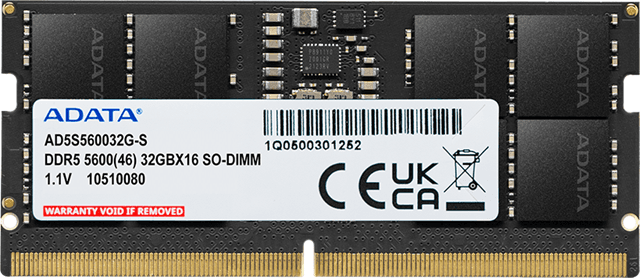 Adata ADATA 32GB DDR5-5600 2048x8 SODIMM Lifetime wty NB2436