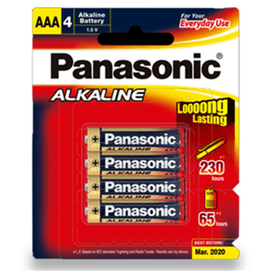 Panasonic Panasonic AAA Alkaline Battery 4 Pack PA4572