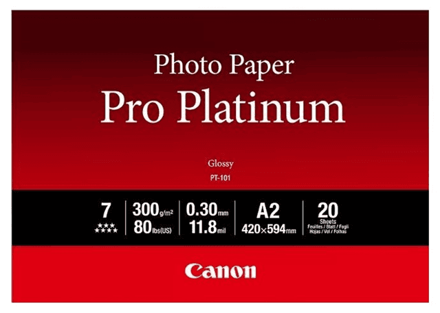 Canon Canon PT-101 A2 Pro Platinum 300gsm Photo Paper - 20 Sheets PB2049