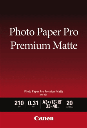 Canon Canon PM-101 A3+ Matte 210gsm Photo Paper Pro Premium - 20 Sheets PB2091