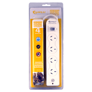 Sansai Sansai 4 Way Surge Powerboard with Master Switch SPB0134