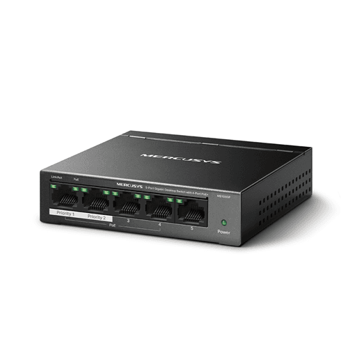 TP-Link Mercusys MS105GP 5 Port Gigabit Switch Steel Case 4x PoE+ TP4511
