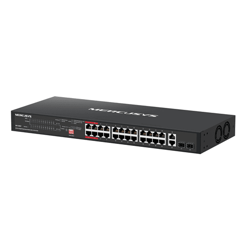 TP-Link Mercusys MS128GP 28 Port Gigabit Switch Steel Case 24x PoE+ TP4517