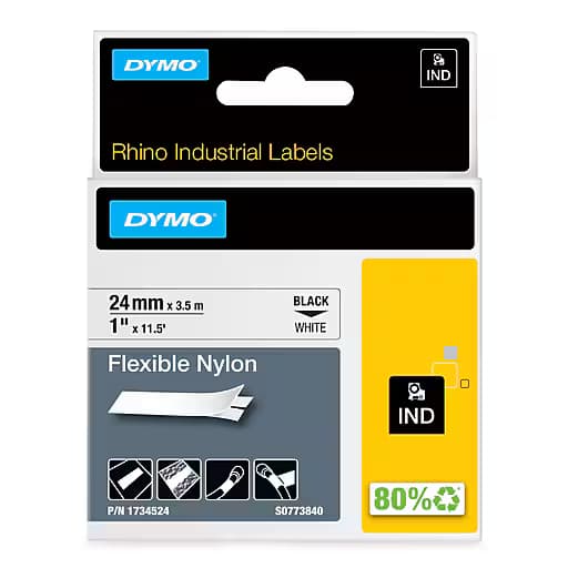 Dymo Dymo Rhino 24mm Wht Flex Nylon DY1734524
